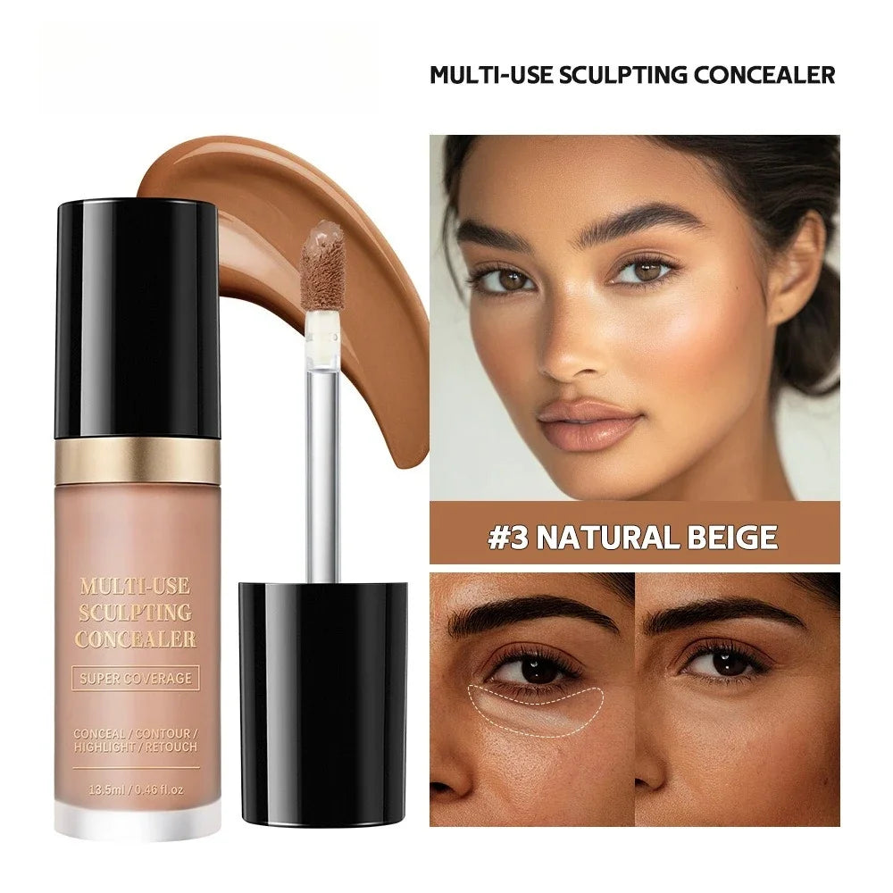 Super Coverage Concealer Multi-Use Cream Oil Free Long Lasting Hydrating Cover Contour Highlight and Retouch Face Makeup