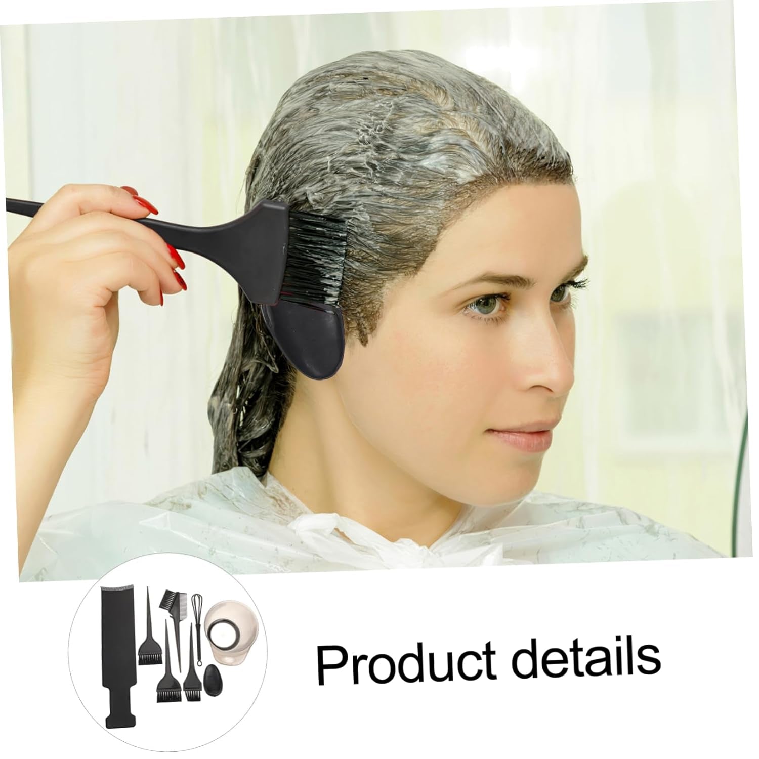 1Set Hair Dyeing Tools Hair Color Brush and Bowl Kit for and Salon Use Includes Mixing Spoon and Highlighting Board Style