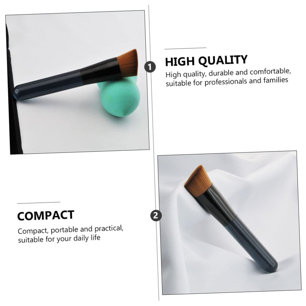 Angled Flat Foundation Brush High-Density Synthetic Hair Makeup Blending Brush for Women